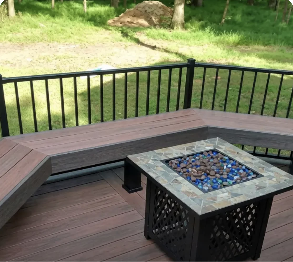 Custom Deck with Built-In Bench & Fire Pit — Real Project